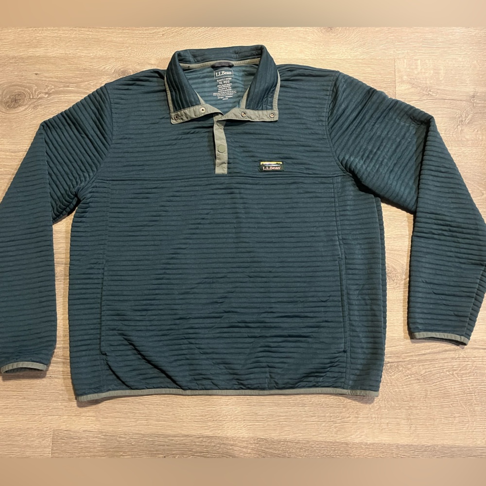 L.L. Bean Men's XL 1/4 Zip Teal Pullover Sweatshirt